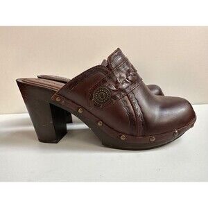 Z Universe Warrior women size 8 M clogs mules Heels style Z00423 Brown Leather